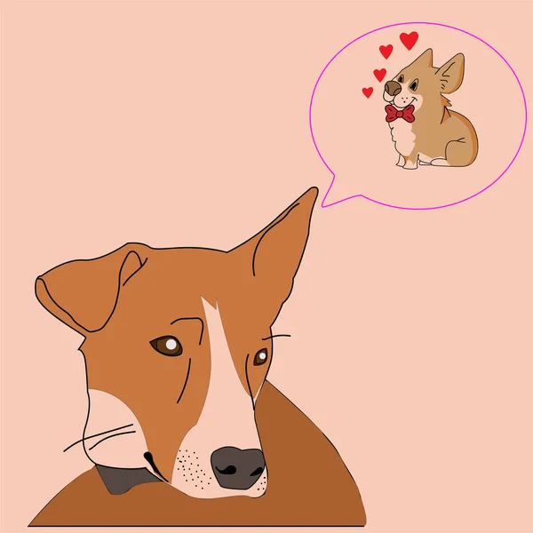 Ilustración de perros felices amor —  Fotos de Stock