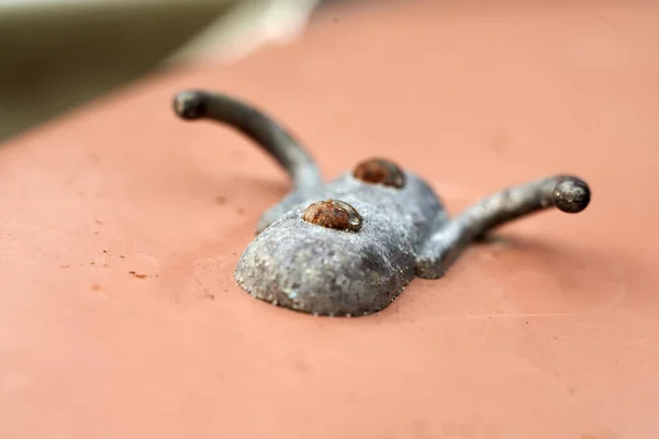 Foto Von Metall Kleiderbügel Haken Nahaufnahme — Stockfoto