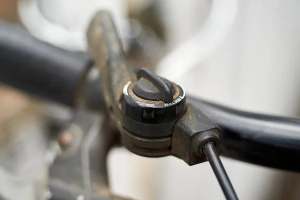 Foto Del Cambiador Marcha Bicicleta Enfoque Selectivo —  Fotos de Stock