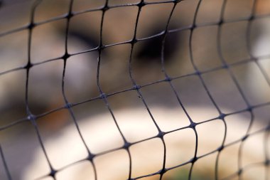 Siyah plastik ağ fotoğrafı. Yakın çekim.