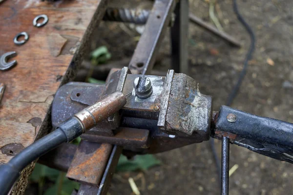 Preparation Part Welding Mig — Stock fotografie