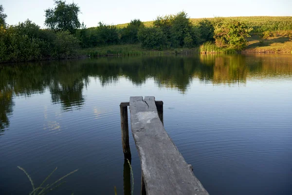 Place Fishing Evening Pond — Stockfoto