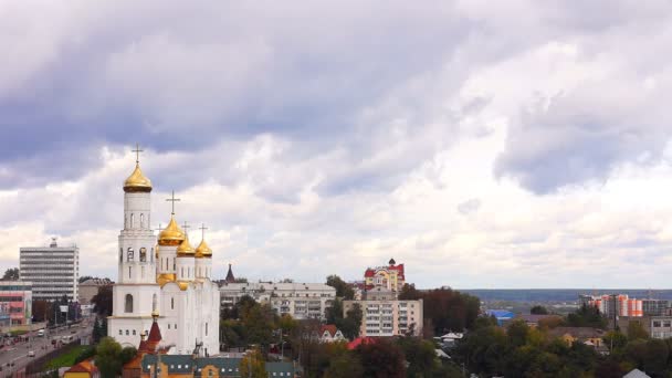 Landscape, view, of, Bryansk, Cathedral, Russia — Stock Video