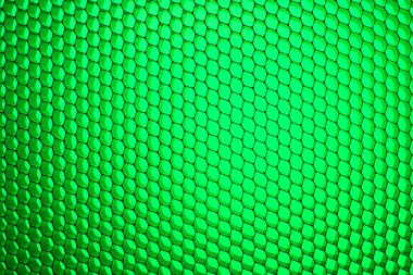 Petek ızgara yeşil bir arka plana dayanır