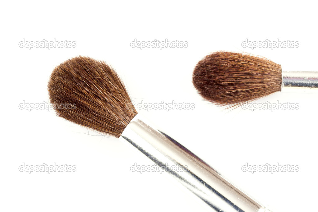 Closeup of two paintbrushes