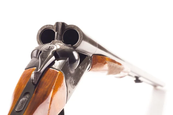 Opened double-barrelled hunting gun — Stock Photo, Image