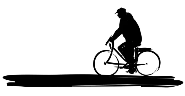 Uomo dipinto in bicicletta — Vettoriale Stock