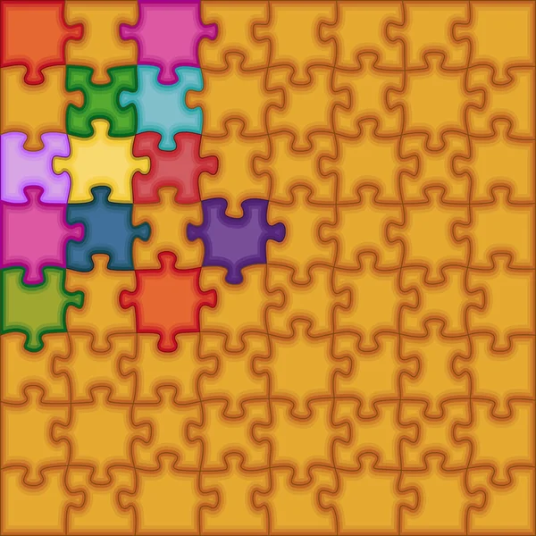 Gekleurde puzzel achtergrond — Stockvector