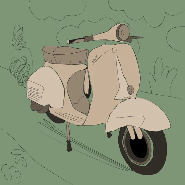 Vintage motorcykel — Stock vektor