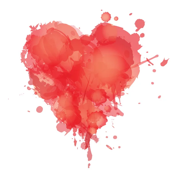 Akvarelové srdce — Stockový vektor