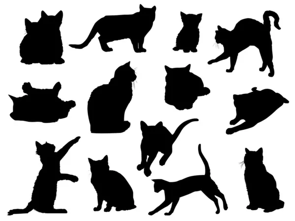 Cat Silhouettes — Stock Vector