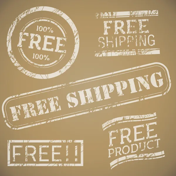 Free Shipping Stamp Set — Stock Vector