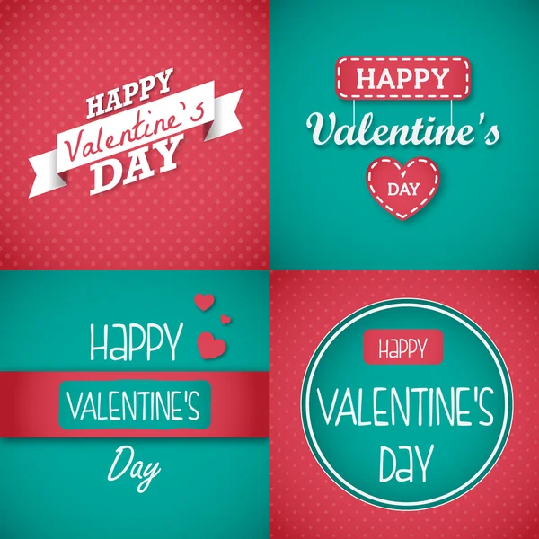 Conjunto de cartão feliz Dia dos Namorados — Vetor de Stock