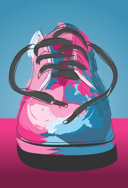 Sanatsal ayakkabı illüstrasyon. vektör resim — Stok Vektör