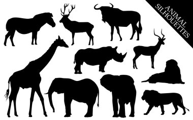 hayvan vector silhouettes