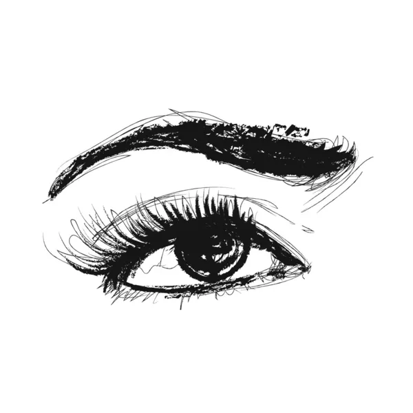 Dessin au crayon vecteur des yeux — Image vectorielle