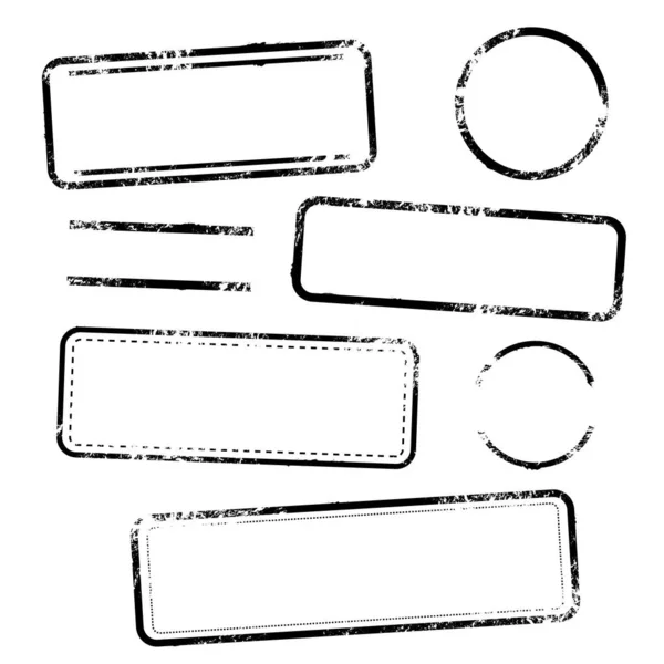 テキストなしのベクトルスタンプのセット 白い背景に隔離された要素 編集可能な色 — ストックベクタ