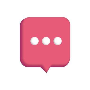 Üç boyutlu konuşma balonu simgeleri. Gerçekçi 3 boyutlu sohbet, konuşma, kurye, iletişim, diyalog balonu ikonu. Vektör illüstrasyon karesi, daire ve dikdörtgen sohbet kutusu. Pankart, etiket, etiket, rozet şablonu.