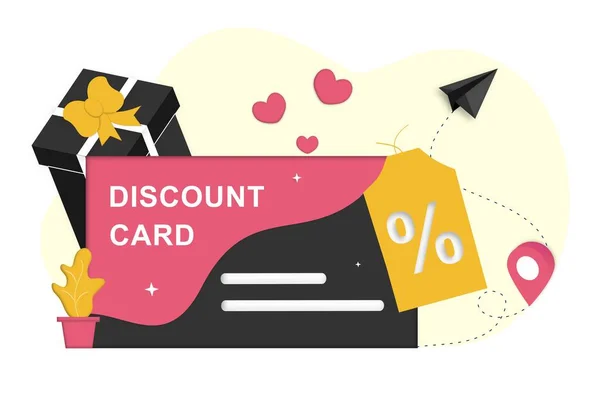 Clienti Che Ricevono Carta Sconto Voucher Carta Regalo Coupon Guadagnare — Vettoriale Stock