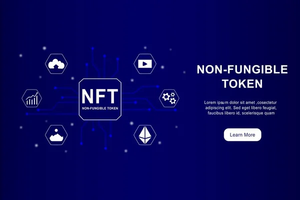 Çizgiler ve noktalar ağıyla NFT karşılanamaz sembol bilgisi. Eşsiz koleksiyonlar için ödeme yap. Video, oyun, sanat. Ağ ve afiş şablonu için blockchain teknolojisi ile NFT 'nin Isometric vektör illüstrasyonu