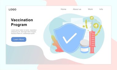 Aşılama, aşılama ve aşılama kampanyası zamanı. Sağlık, tıbbi tedavi ve virüsten, hastalıktan ve hastalıktan korunma. Web şablonu, afiş, bilgi grafikleri için düz vektör illüstrasyonu