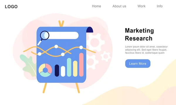 Pazarlama araştırması, veri analizi, pazarlama stratejisi, iş analizi, pazar istatistik analizi, iş araştırması, SEO 'nun düz vektör çizimi. Web şablonu ve uygulaması için bilgi tasarımı.