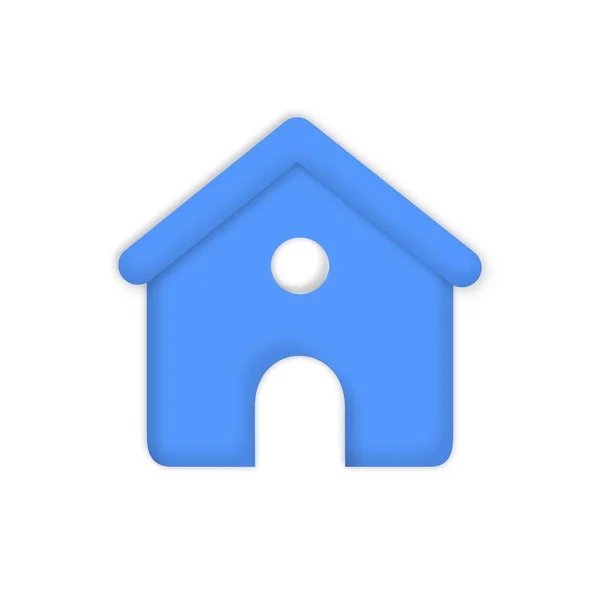 3D ev vektör simgesi. Minimum konut, villa, kulübe, konut, gayrimenkul, ipotek, kredi konsepti. Çizgi film minimalist biçimi.