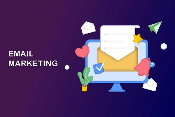 Email Marketing Template Digital Marketing Commerce Social Media Marketing Business — Vettoriale Stock