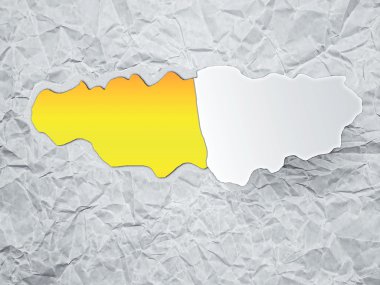 sarı arka plana sahip metin alanı olan yırtık kağıt