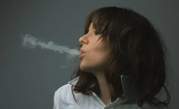 Sexy Girl Smoking Cigarette — Foto de Stock
