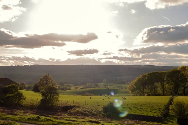 English Green Hills Sunset — Stockfoto
