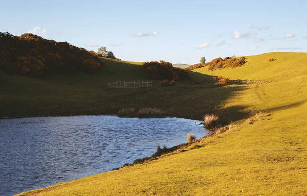 Schöner Sonnenuntergang Den Hügeln Englands — Stockfoto