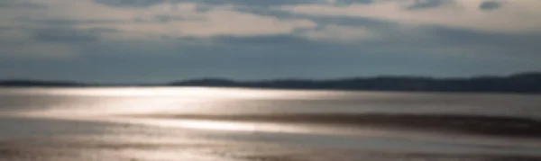 Розмита Фотографія Панорамний Знімок Морського Пейзажу Заході Сонця — стокове фото