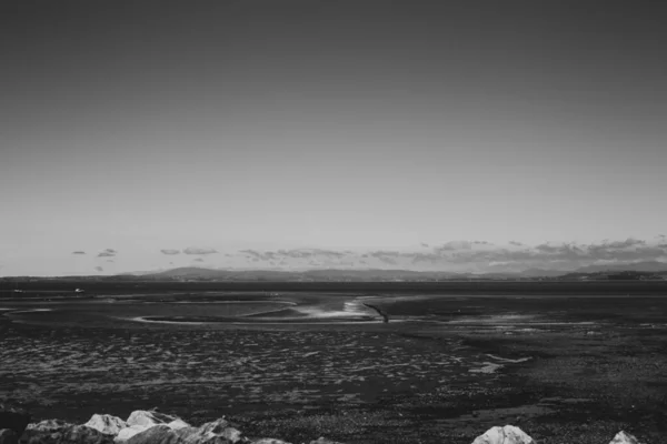Чорно Біле Фото Морського Пейзажу — стокове фото