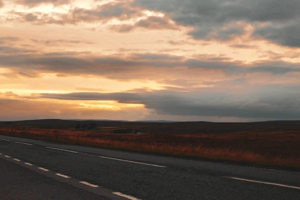 Road Fields Sunset — Photo