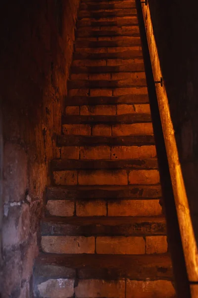 Древняя Каменная Лестница Замке — стоковое фото