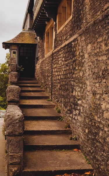 Stone steps near a house in England