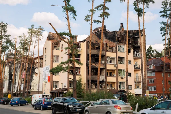 Зруйнований Будинок Україні Війна Росією Ірпін Серпень 2022 — стокове фото