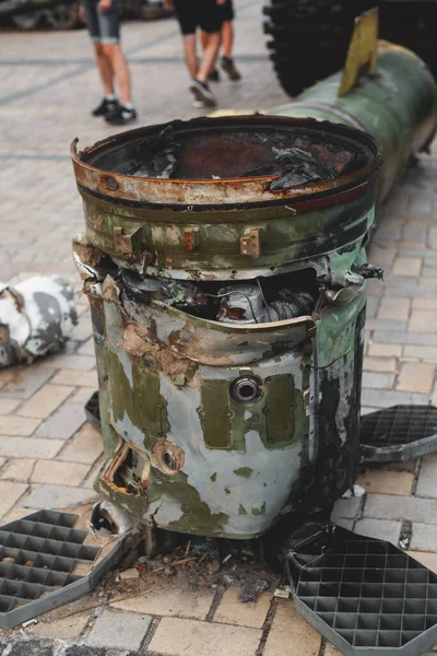Подробиці Знищення Російської Ракети Україні — стокове фото