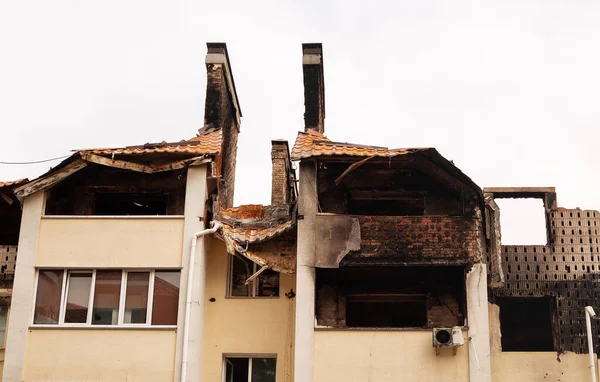 Росія Руйнує Будинки Україні Війна Україні — стокове фото