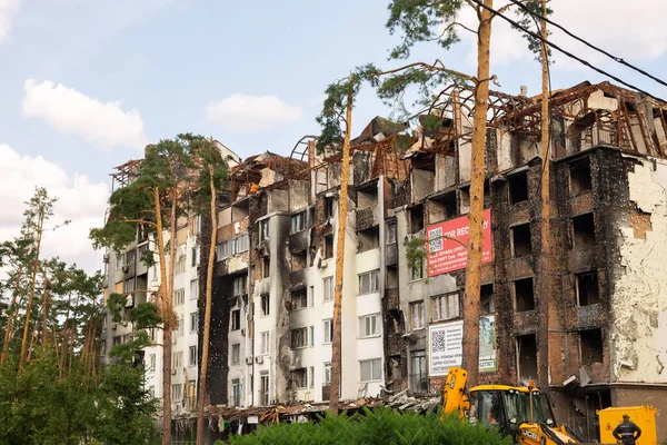 Ryssland Förstör Hus Ukraina Irpin Juli 2022 — Stockfoto