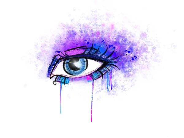 Макияж Глаза Фиолетовом Цвете Концепции Красоты Моды — стоковое фото
