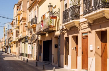 architecture houses in Europe against the sky. Valencia July 2022 Spain