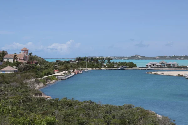 Zona Turística Chalk Sound Drive Providentiales Islas Turcas Caicos — Foto de Stock