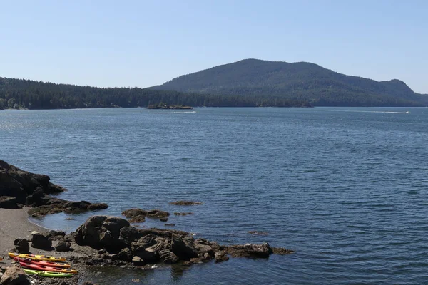 Kanolar Haro Boğazı Orcas Adası San Juan Adası Washington Boyunca — Stok fotoğraf