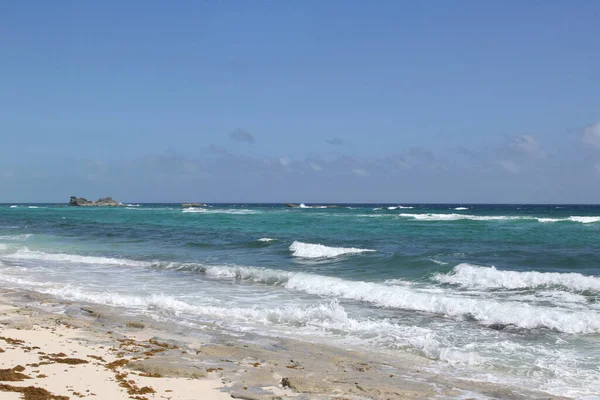 Olas Que Estrellan Isla Del Caicos Norte Islas Turcas Caicos — Foto de Stock