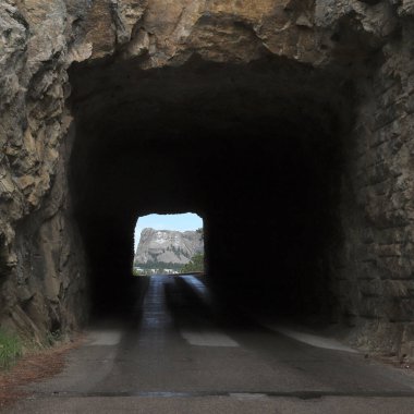 Mount Rushmore through one of the tunnels on Iron Mountain Road, Black Hills, South Dakota