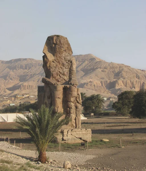 Kolos Memnon Západní Břeh Luxor Egypt — Stock fotografie