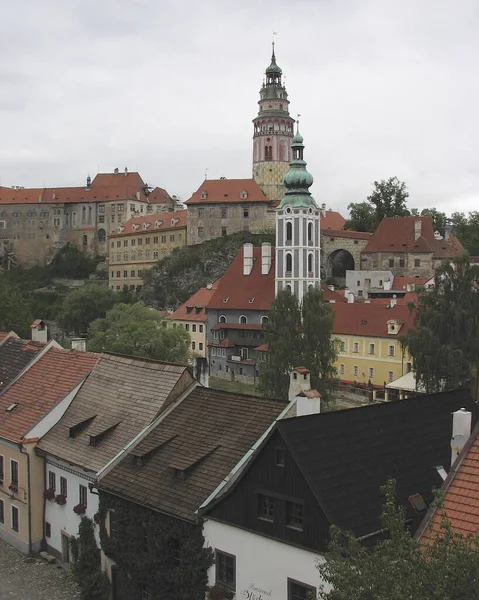 Kilátás Kis Kertből Horni Híd Közelében Cesky Krumlov Csehország — Stock Fotó