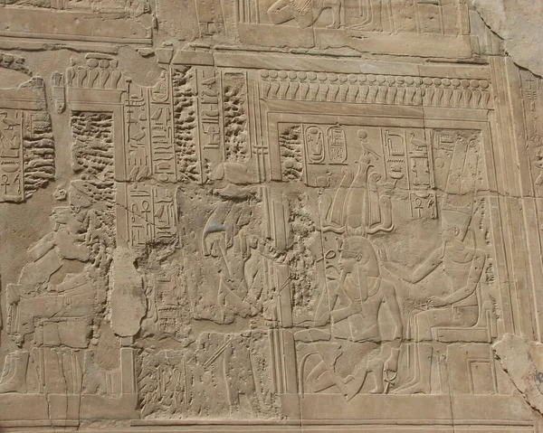 Фреска Храме Луксора Египет — стоковое фото